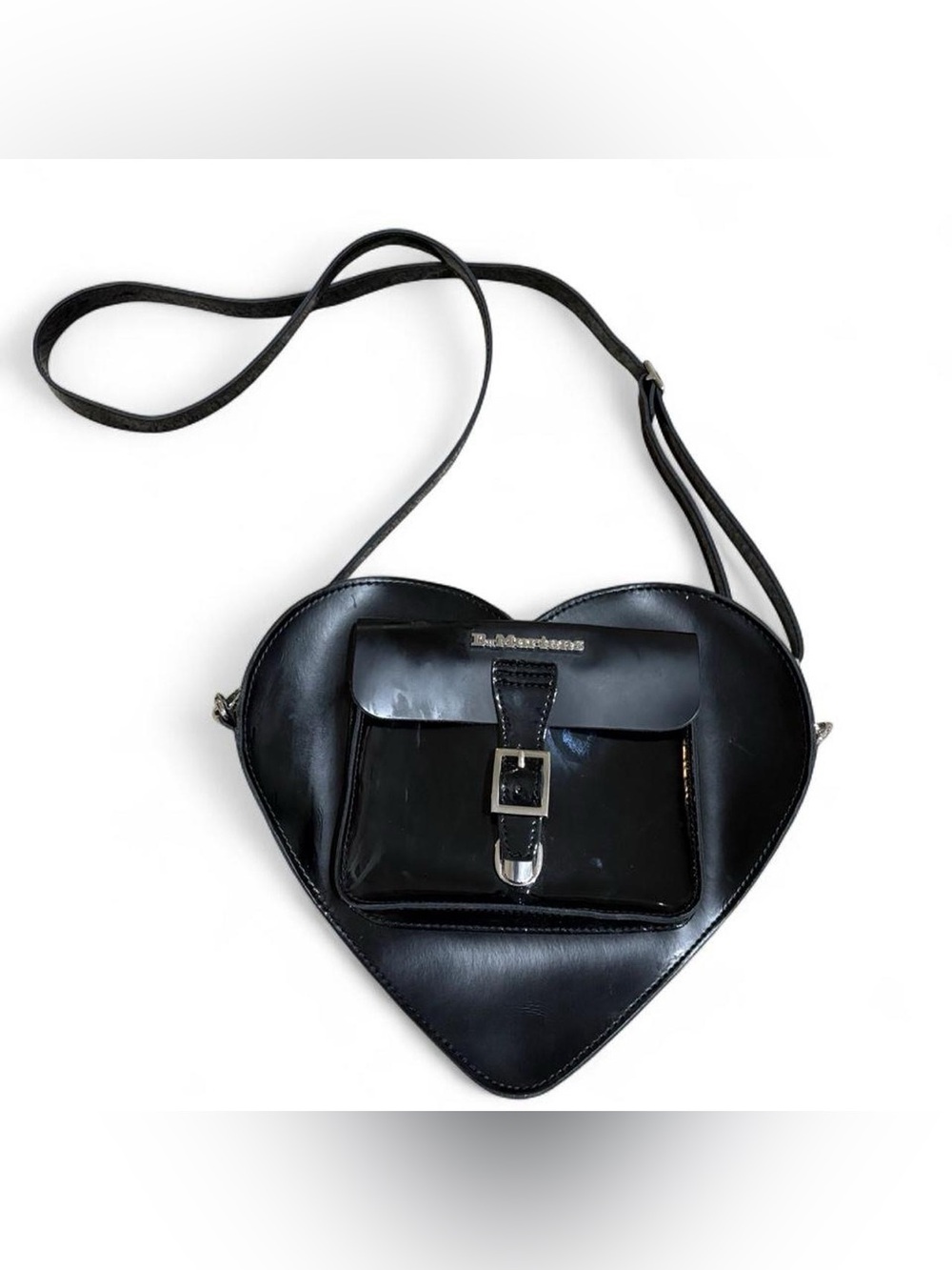Dr Martens Black Leather Heart Bag Convertible Crossbody Backpack Broken Zipper